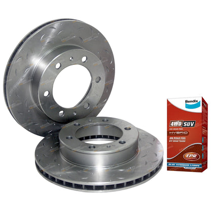 2 Front Slotted Disc Rotors for Hilux 4x4 (2005–2015)