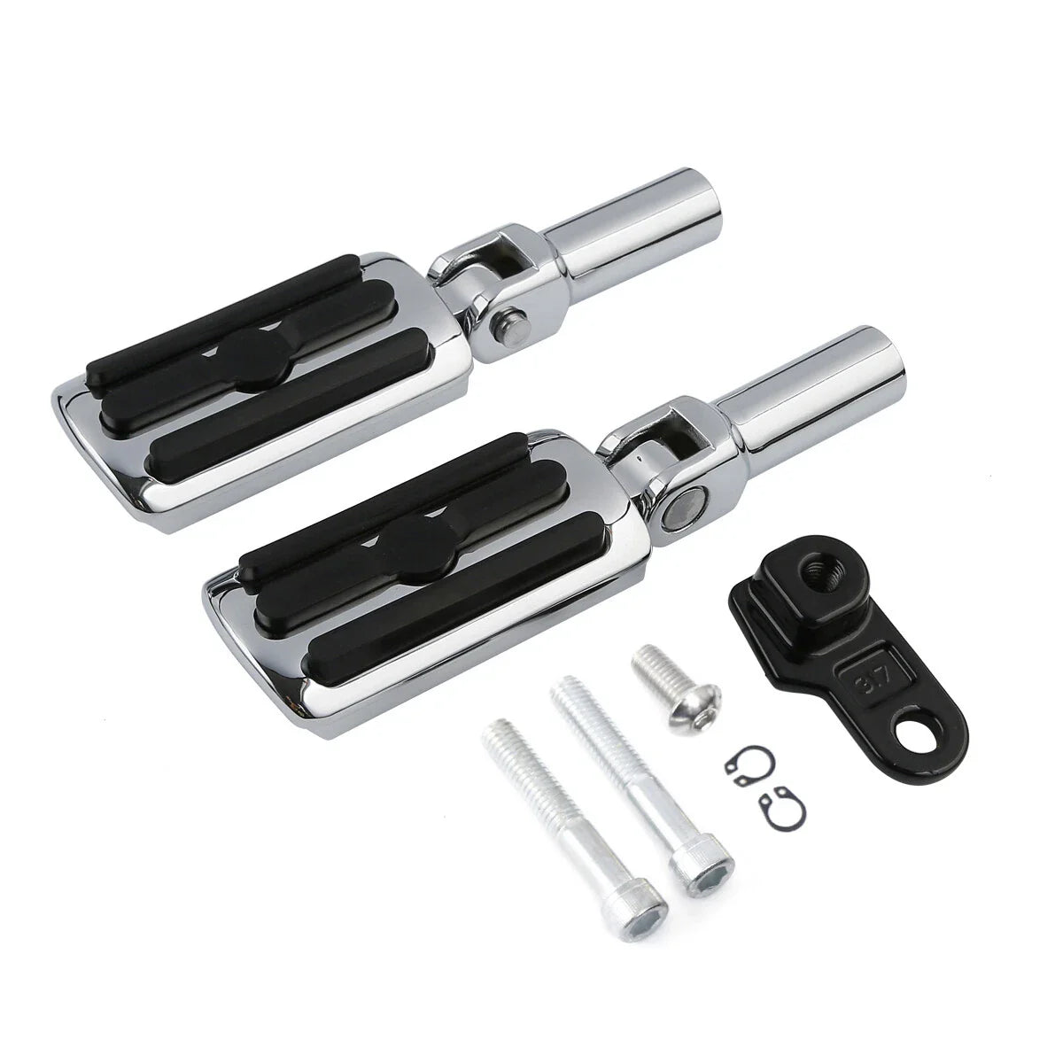 Pair Chrome Passenger Foot Pegs for Harley Softail Slim (2012-2017)