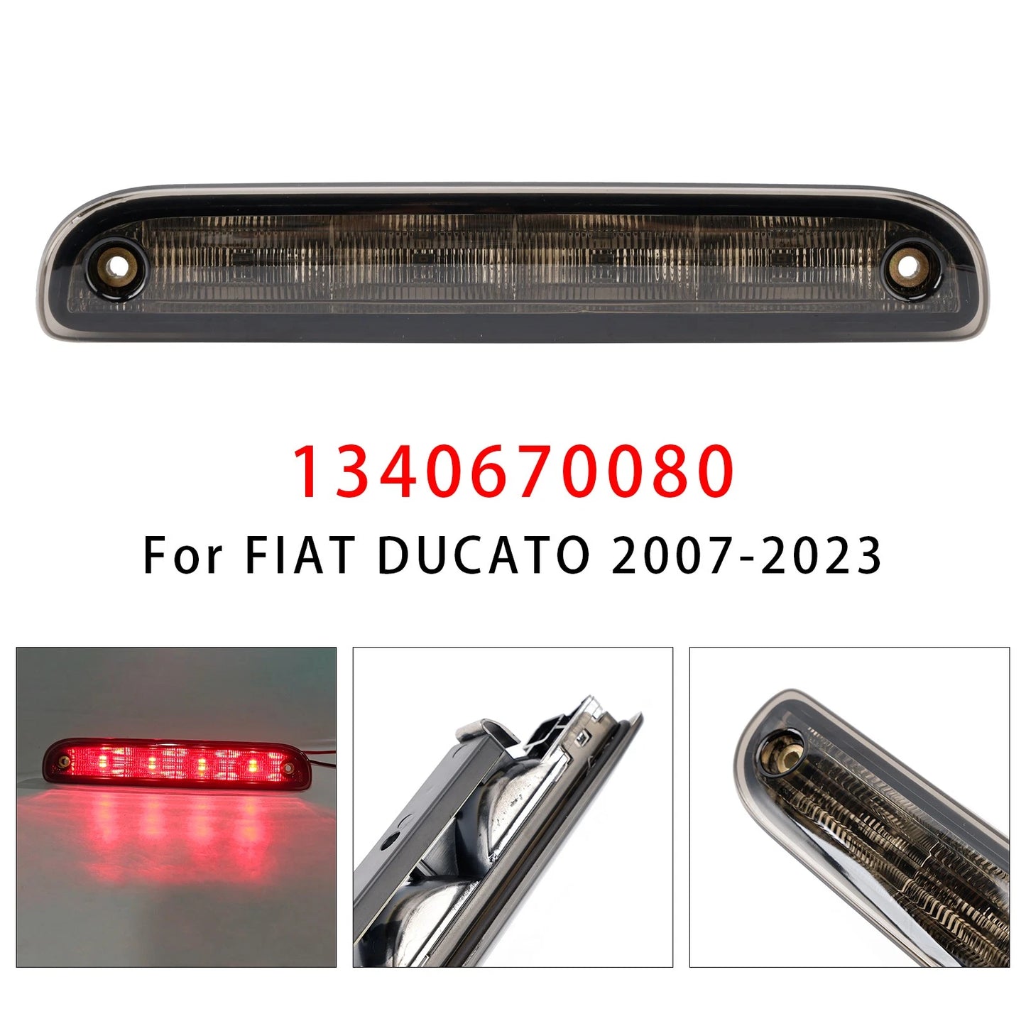 Rear Stop Brake Light Lamp 1340670080 for Peugeot Boxer (2006–2024) Black