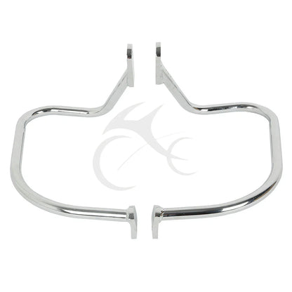 Black Chrome Rear Saddlebag Guard Bar for Harley Softail Heritage (1997-1999)