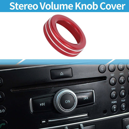 Tune Knob Cover for Mercedes Benz A B C E S CLA GLA (1 Pc, Red)