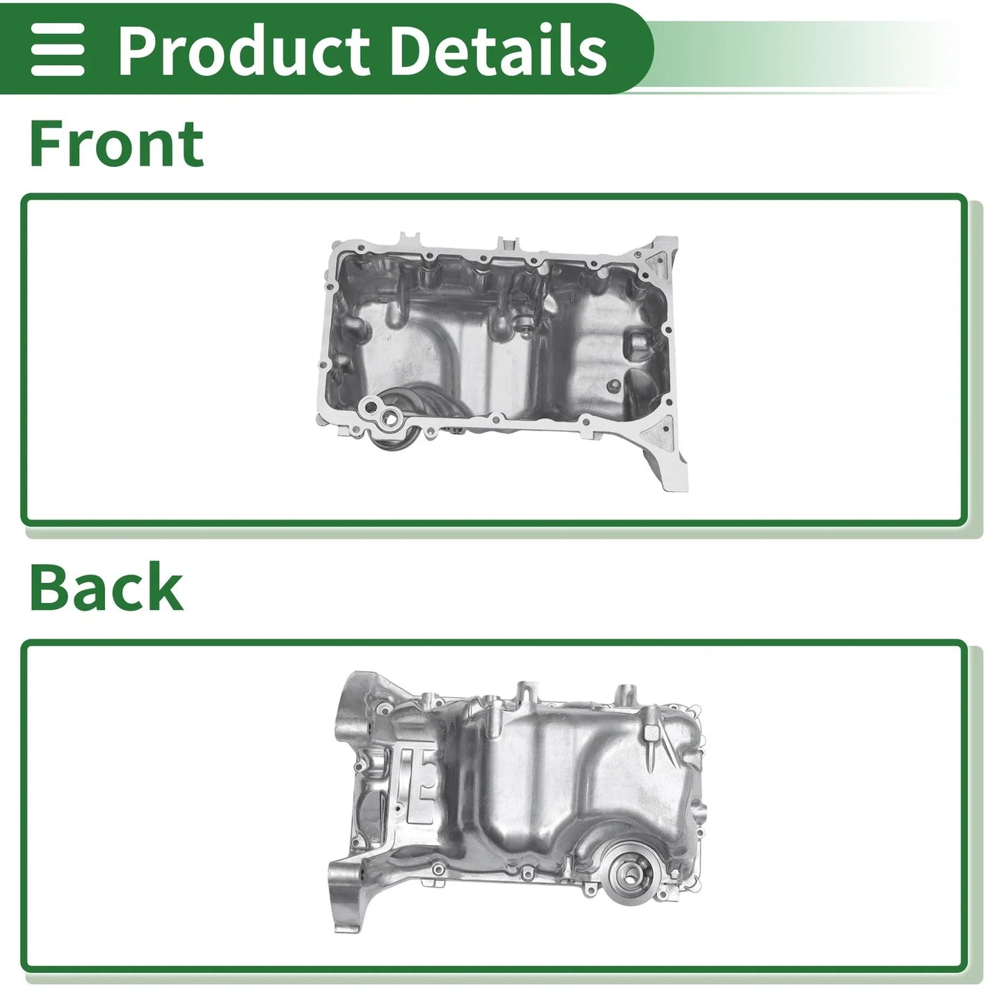 Engine Oil Pan for Honda Civic 2006-2015 Aluminum Silver Tone 1 x Piece