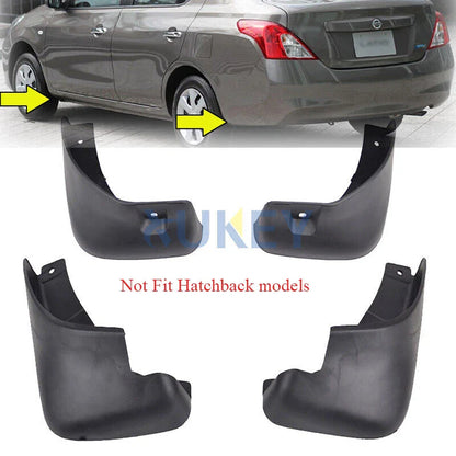 2 x Mud Flaps Splash Guard Front + Rear for Nissan Versa Sedan (2012–2017)