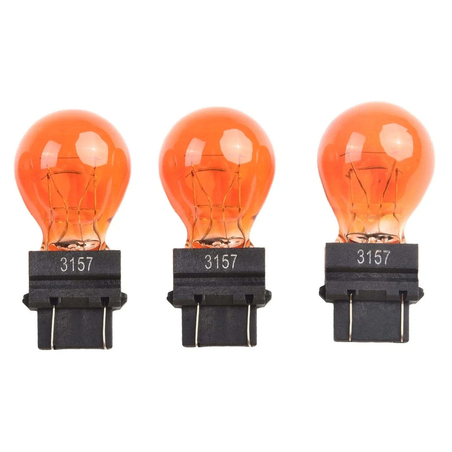 10 x 3000K 3157 Clear Amber Tail Signal Brake Light Bulbs for Vehicles