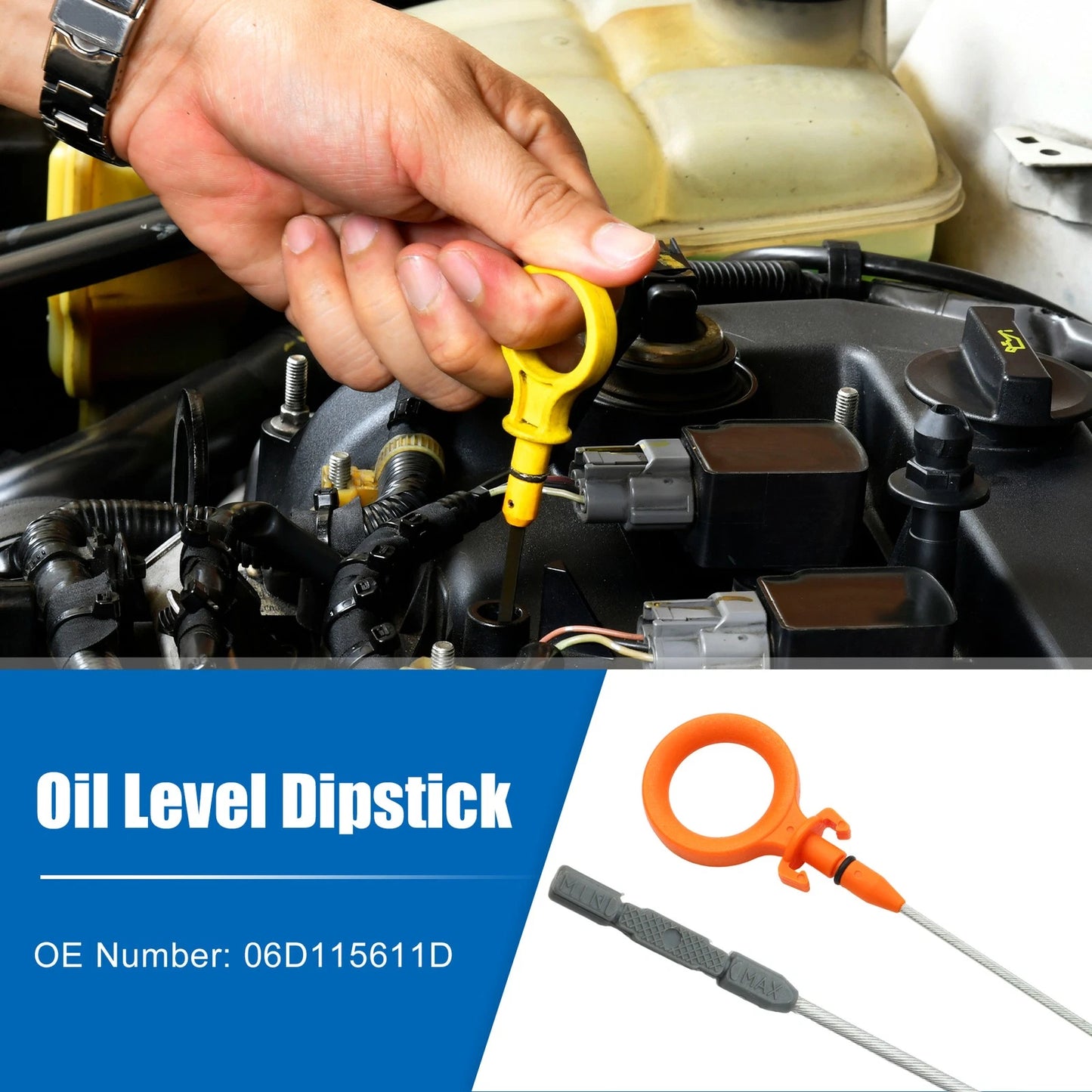 Engine Oil Fluid Level Dipstick for Audi A4 (2002–2008) No. 06D115611D