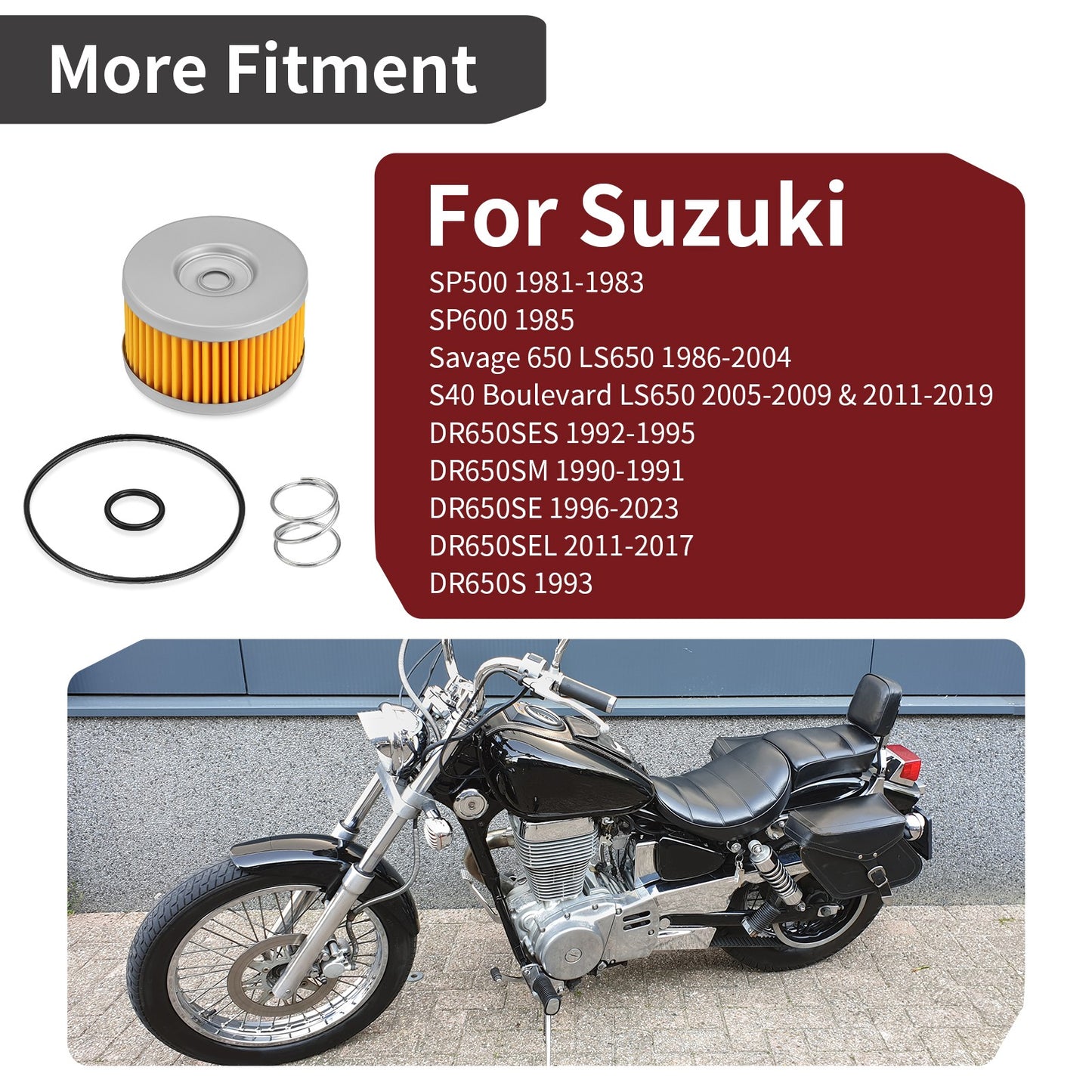 Oil Filter & O-ring for Suzuki SP500 (1981–1983)