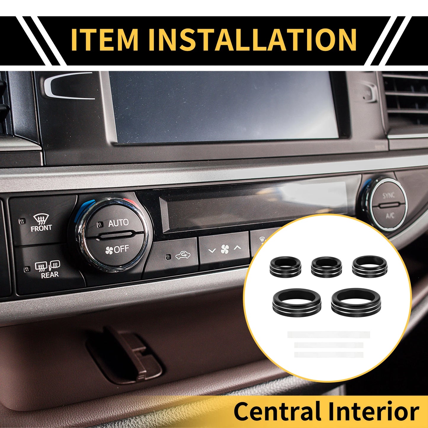 Air Conditioner Volume Switch Knob Cover Ring for Ford Maverick (2022–2024) Black