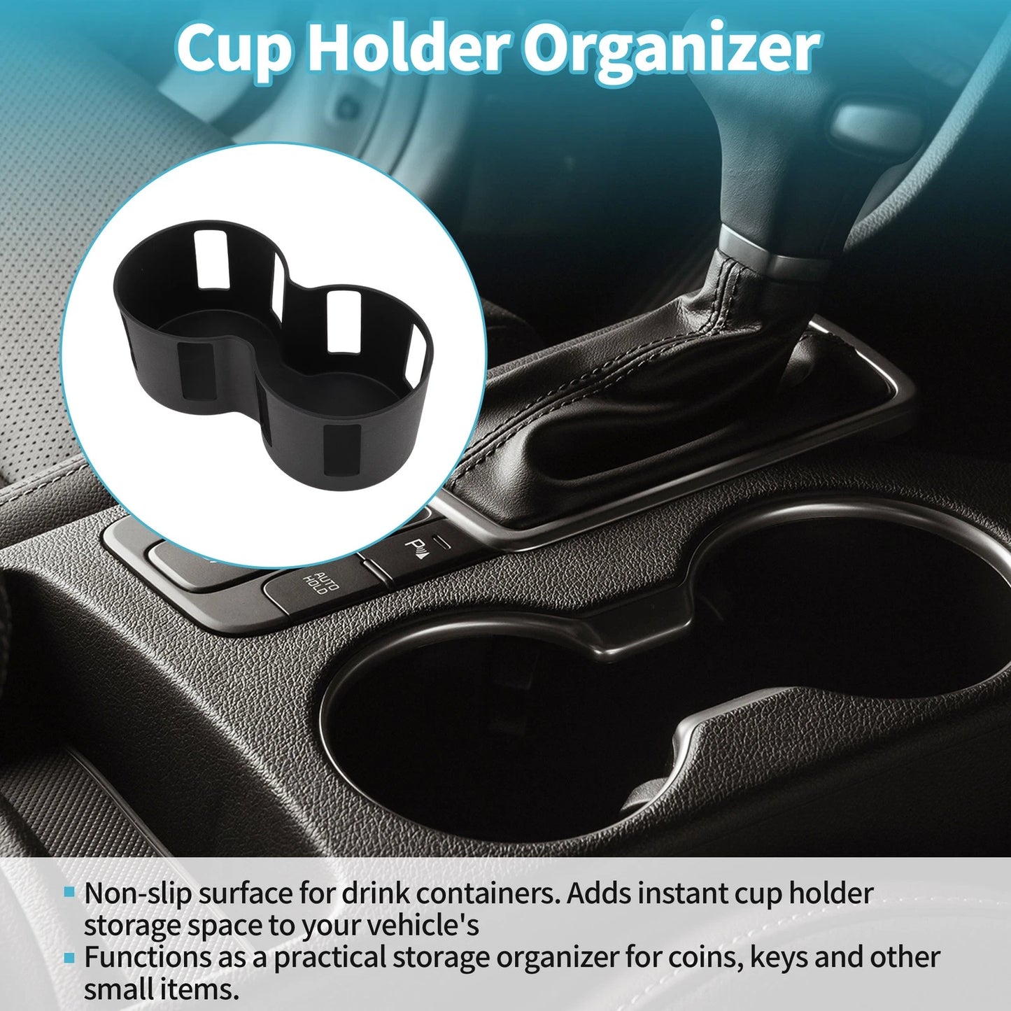 Center Console Cup Holder Organizer for Honda Prologue EV (2024–2026) TPE Black