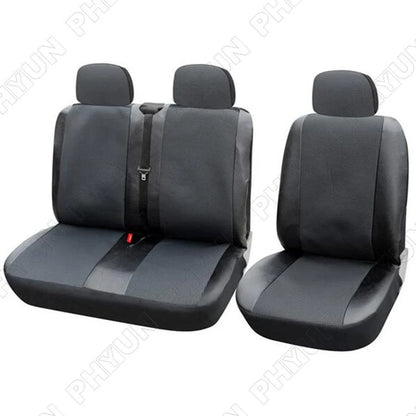 5mm Foam Laminate Front Seat Covers for Car - Grey Polyester & Leather (N/A)