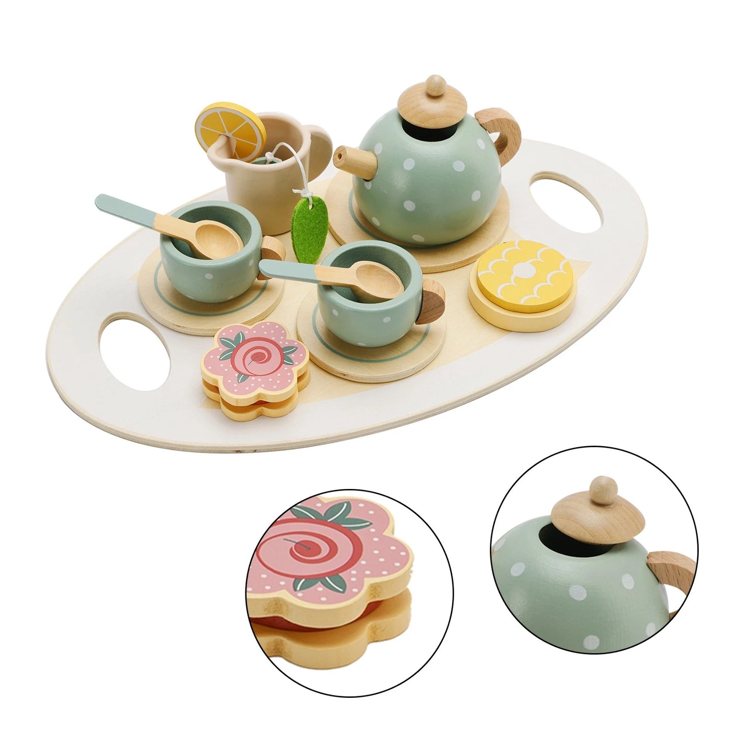 15Pcs Tea Set for Kids - Western Playing Dishes
