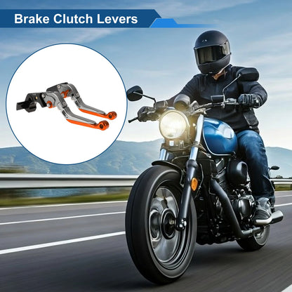Adjustable Brake Clutch Levers for Kawasaki ZX14R (2006–2023) Titanium Orange