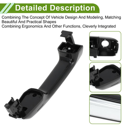 Exterior Door Handle Set for Toyota Lexus GX460 Black Silver Tone (2010-2023)
