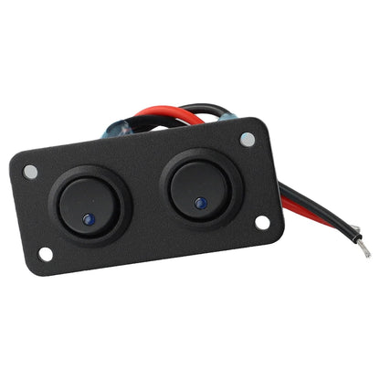 2 x Rocker Toggle Switch Panel for Car RV Truck 12V Blue LED