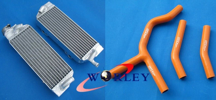 Aluminum Radiator & Hose for KTM 125/200/250/300 SX/EXC/XC/MXC (1998–2007)