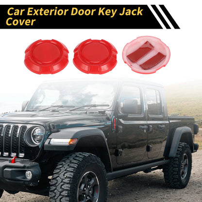 3pcs Door Key Jack Cover for Jeep Wrangler JL JLU (2018–2022) Red