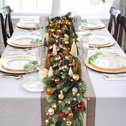 Christmas Garland w LED Light for Decor Outdoor Indoor Mantle Stairs Fireplace