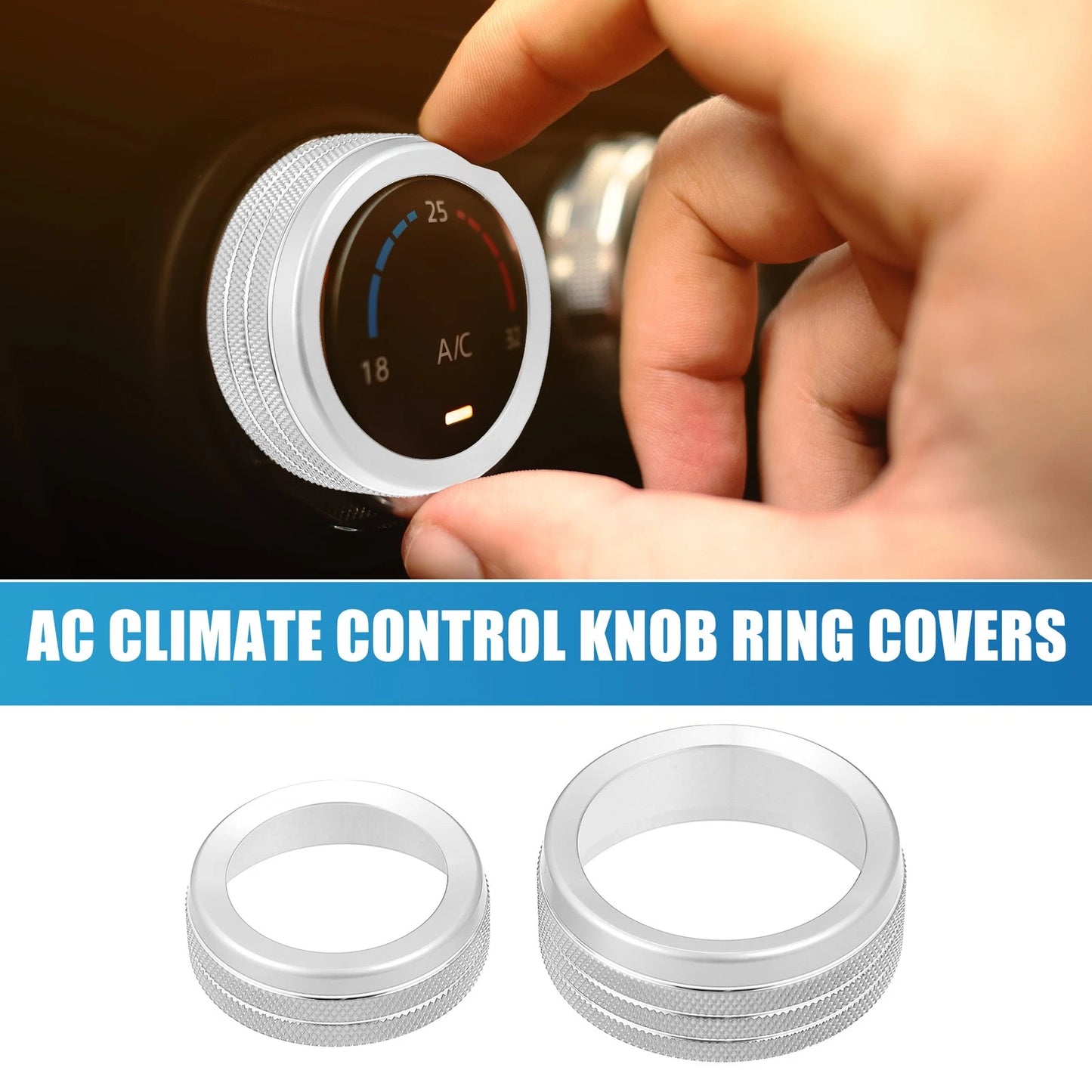 Set of 3 AC Radio Switch Knob Cover Decals for Dodge Durango (2014–2020)