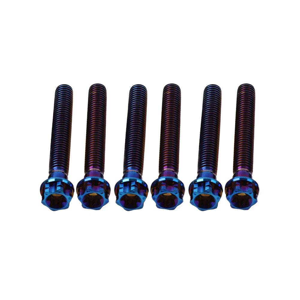 6pcs M6x45mm Titanium Torx Head Flange Bolts for Bike Motorcycle