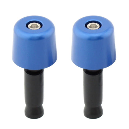 1in Blue Handlebar Hand Grips & End Caps for Universal Motorcycle (All Years)