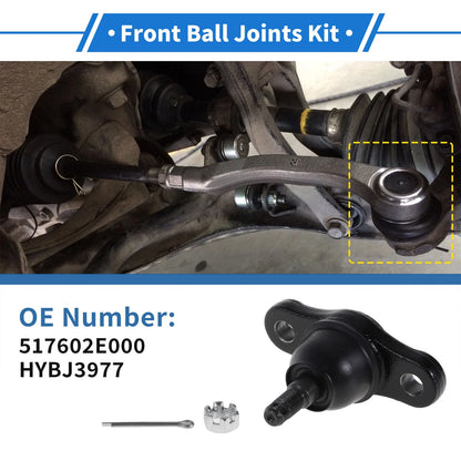 2X Front Lower Ball Joints for Hyundai Tucson (2005–2009) No. 517602E000/HYBJ3977