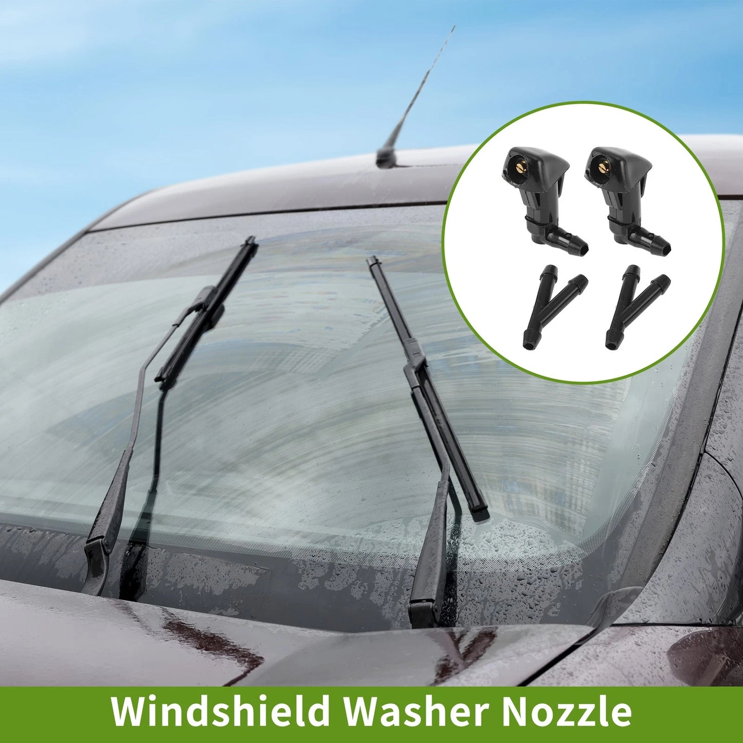 Set of 1 Windshield Washer Nozzle w/ Hose Connector for Honda  No.76815SDAA11