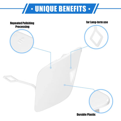 Front Bumper Tow Hook Eye Hole Cap for Mercedes-Benz E350 (2010-2013) White
