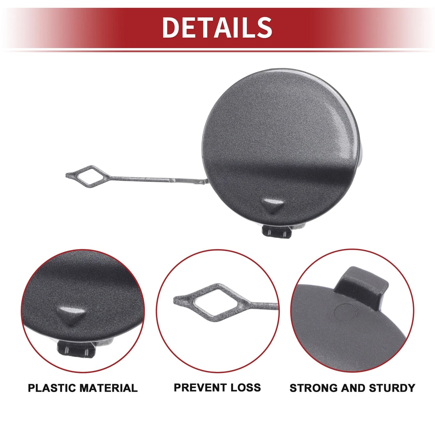 Rear Car Bumper Tow Hook Cover for BMW 428i (2014–2016) No. 51128060849 Grey