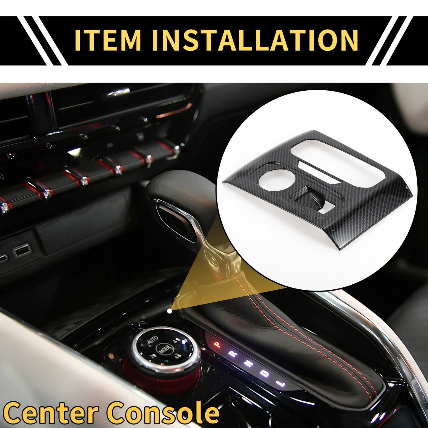 Console Gear Shift Frame Cover for Chevy Colorado (2023–2024) Carbon Fiber