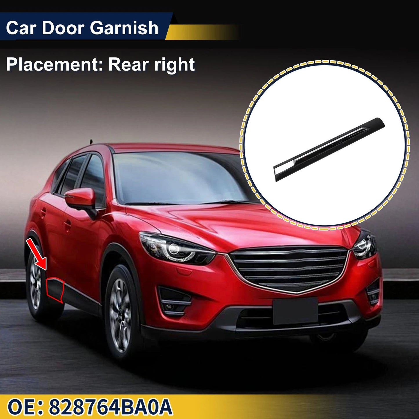 Door Side Lower Trim Rear Right No. 828764BA0A for Nissan Rogue (2017–2020)