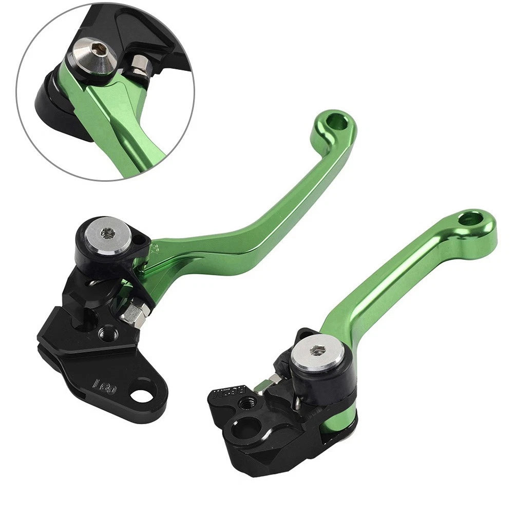 CNC Pivot Brake Clutch Levers for Kawasaki KLX300R (1997–2007) Green