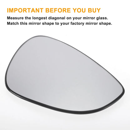 Right Side Mirror Glass w/ Back Convex Heated for Ford B Max Fiesta (2012–2019)