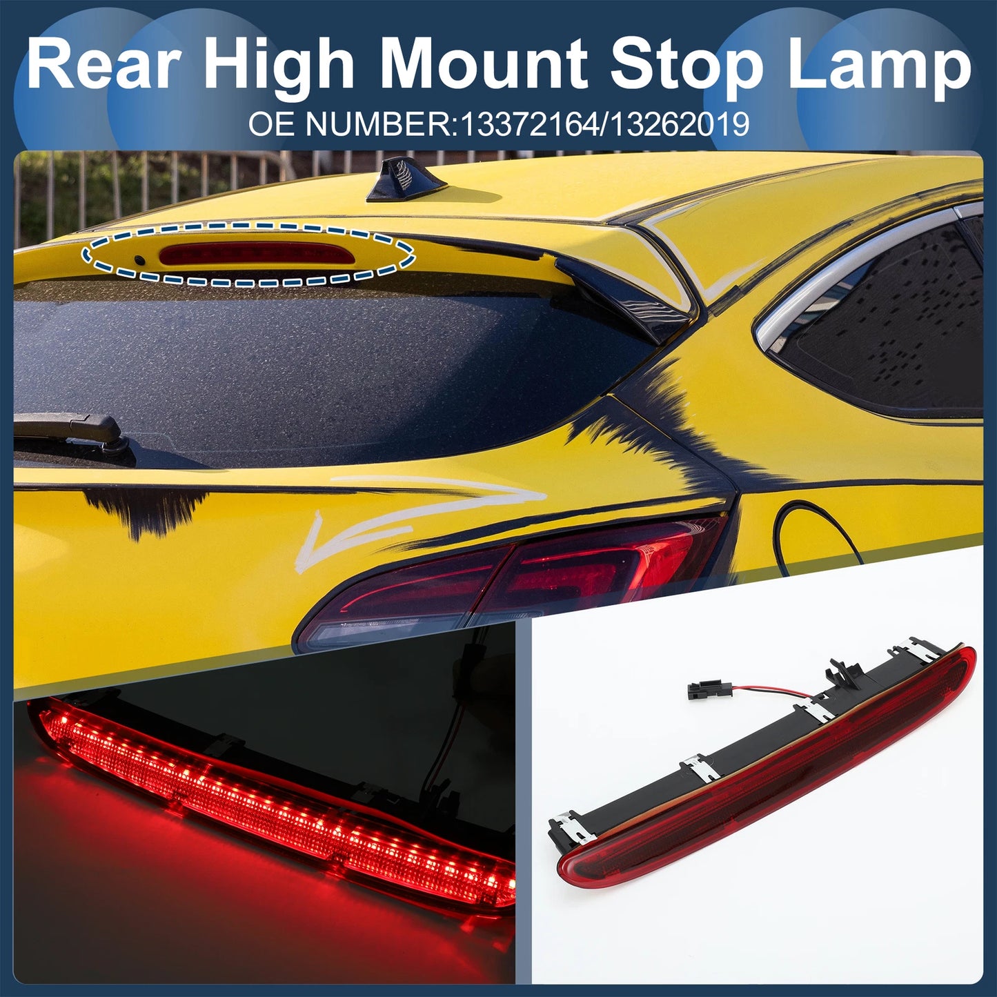 LED Third Brake Light for Opel Astra J (2009–2017) Red Housing