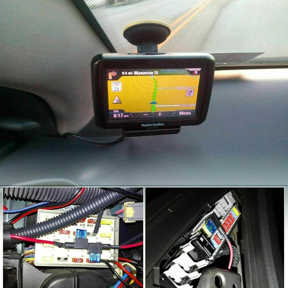 10 x 12V automotive fuse adapter with connector and fuse holder
