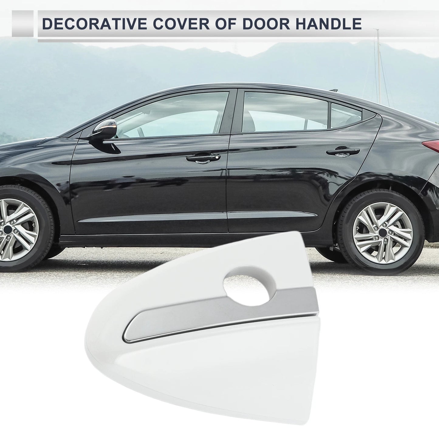 Front Left Door Handle Lock Cylinder Cover for Toyota Corolla (2014–2018) White
