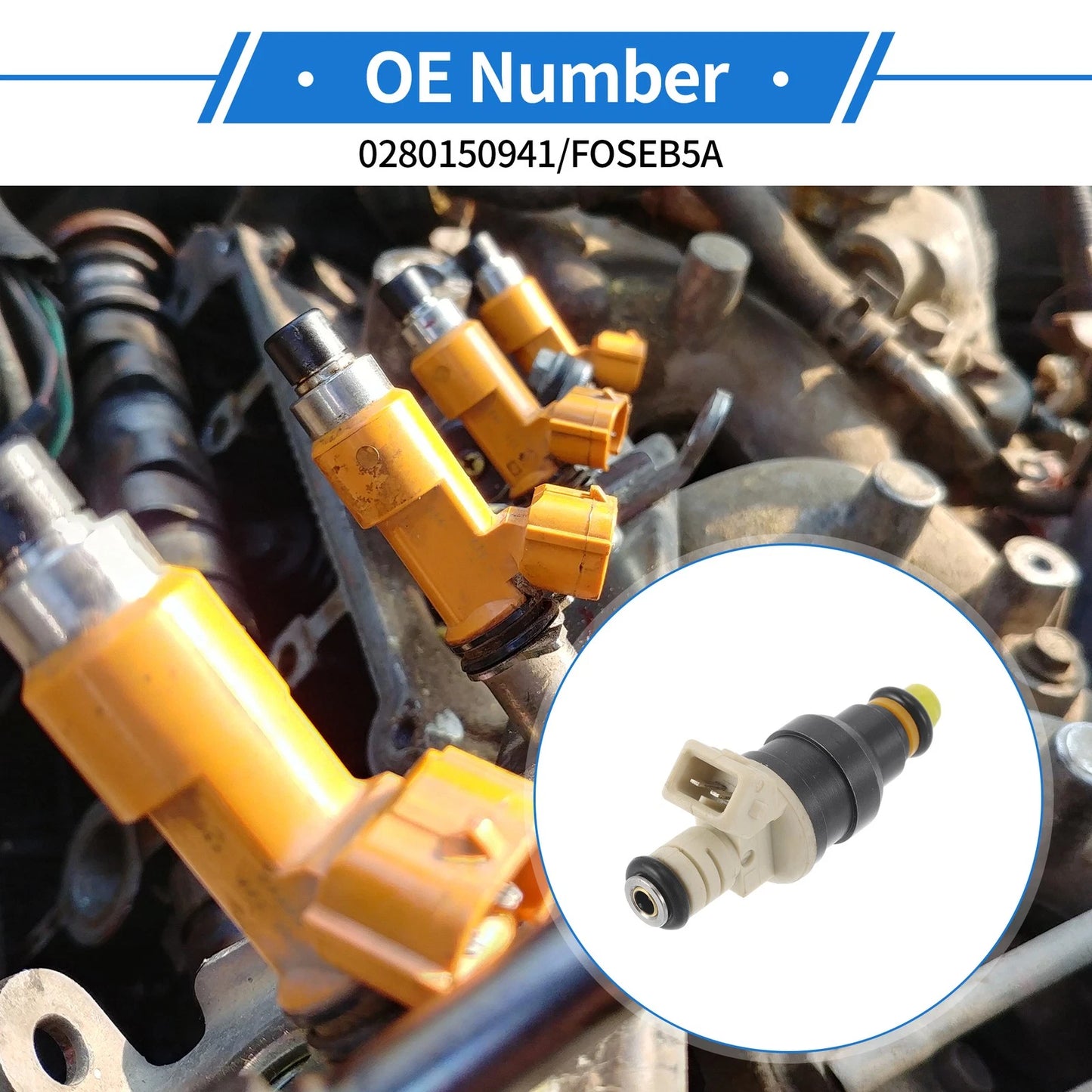 1 Pc Fuel Injector No.0280150941 for Ford F150 F350 Lincoln Continental