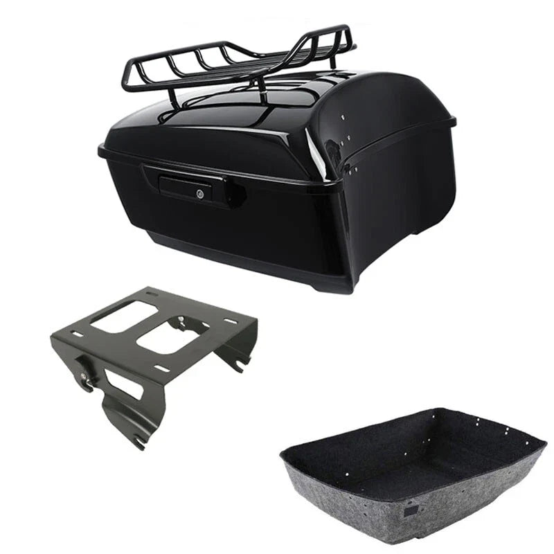 Black King Trunk Luggage Rack Solo Mount for Harley Touring (2014-2025)