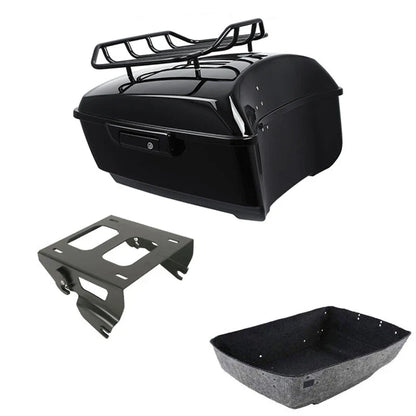 Black King Trunk Luggage Rack Solo Mount for Harley Touring (2014-2025)