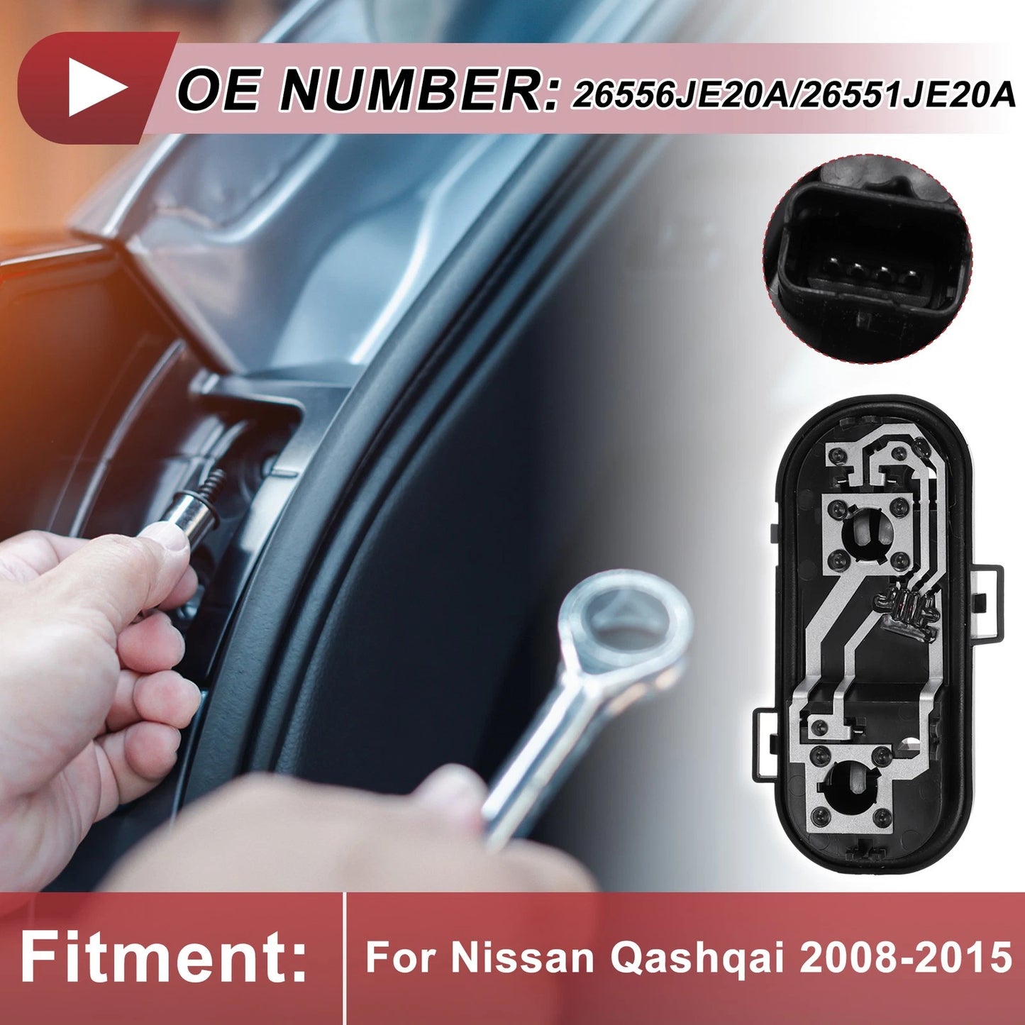 1Pc Right Tail Light Socket for Nissan Qashqai (2008–2015) No. 26556JE20A