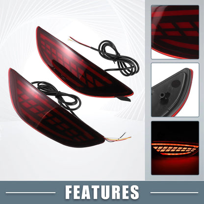 2X Rear Bumper Reflector LED Brake Turn Signal Light for Hyundai Accent (2018–2022)