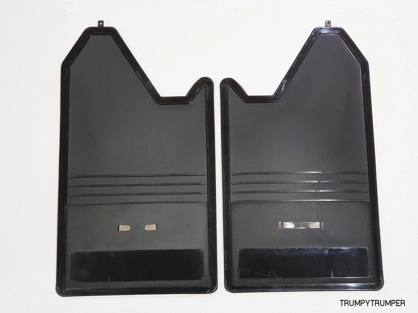 Amber Reflector Mud Flaps Splash Guards for Universal Car Truck - Black Plastic