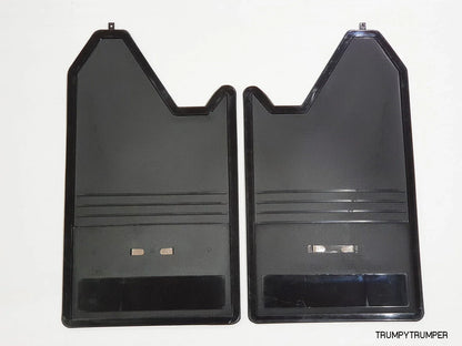 Amber Reflector Mud Flaps Splash Guards for Universal Car Truck - Black Plastic