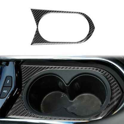 Carbon Fiber Interior Center Console Cup Holder Cover Trim for Cadillac ATS (2013-2019)