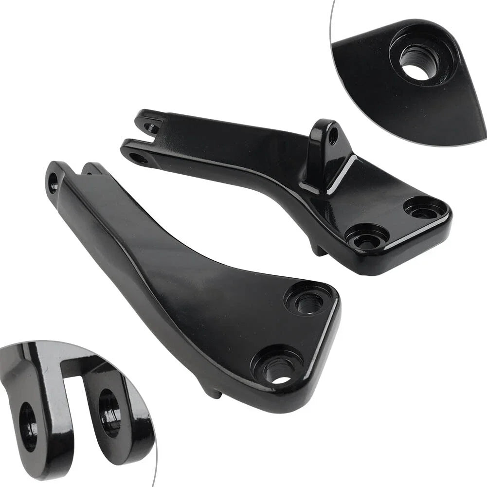 Black Passenger Foot Peg Mount Brackets for Harley Dyna FXDF FXDL FXDC FXDWG