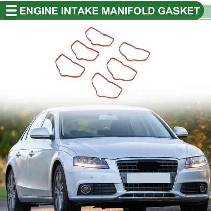 Set of 6 Lower Engine Intake Manifold Gaskets for Audi A4 (2008–2015) No. 06E129717F