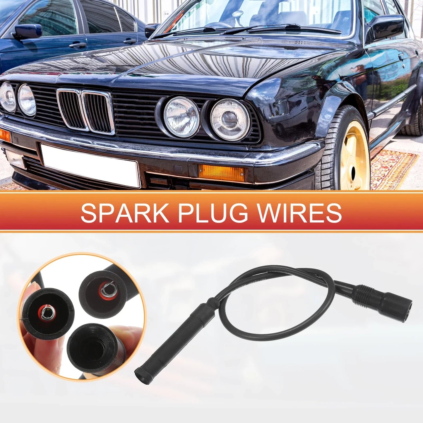 7pcs Spark Plug Wire Ignition Coil Cable for BMW 325es (1986-1987)