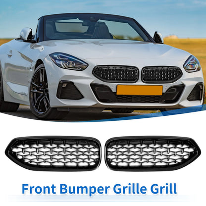 1 Pair Front Upper Bumper Grille for BMW Z4 G29 (2018–2024) Gloss Black