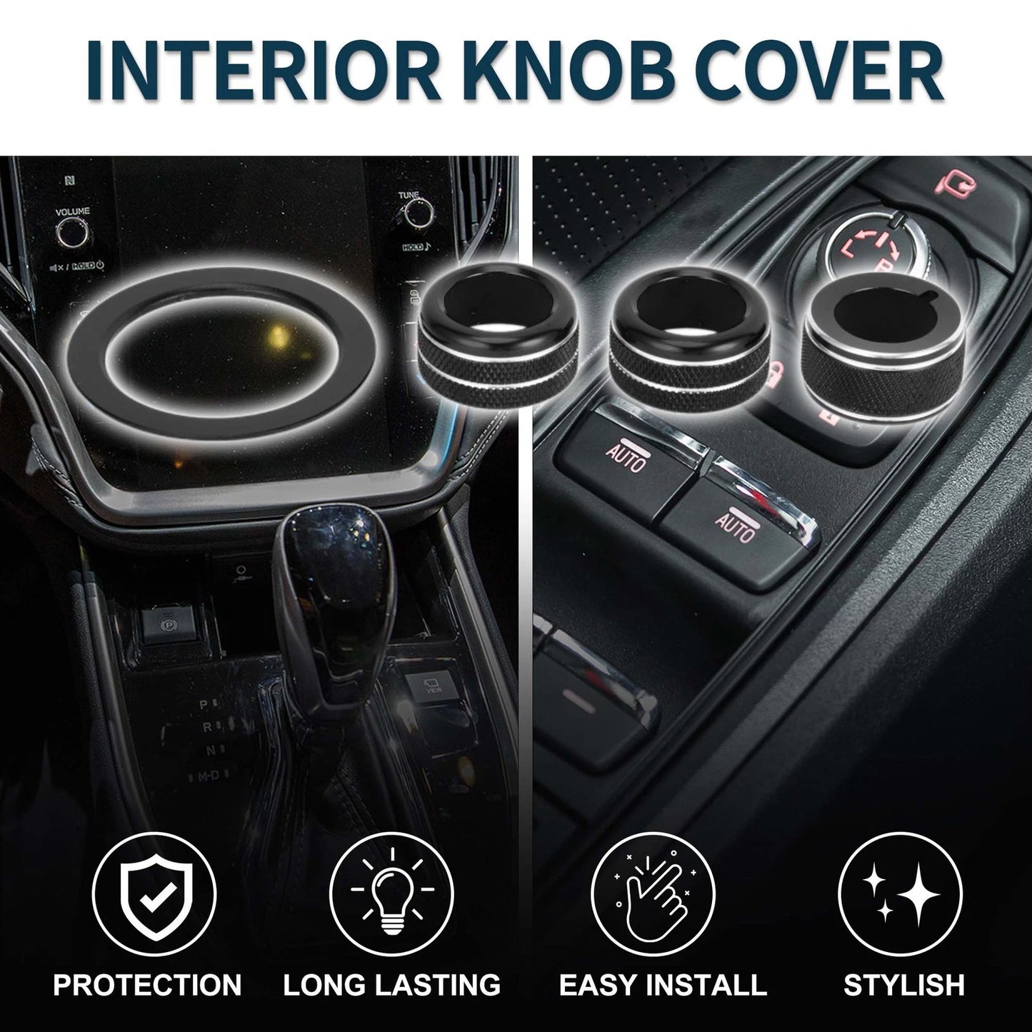 Set of 4 Media Tune Engine Start Mirror Knob Covers for Subaru WRX (2022–2023) Black