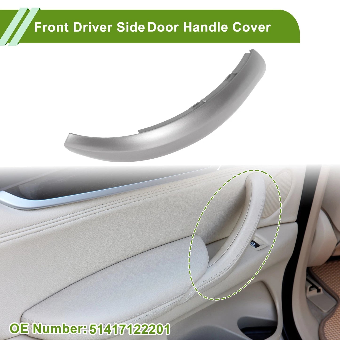 Door Panel Handle Pull Trim Cover for BMW X5 E53 (1999–2006) No. 51417122201