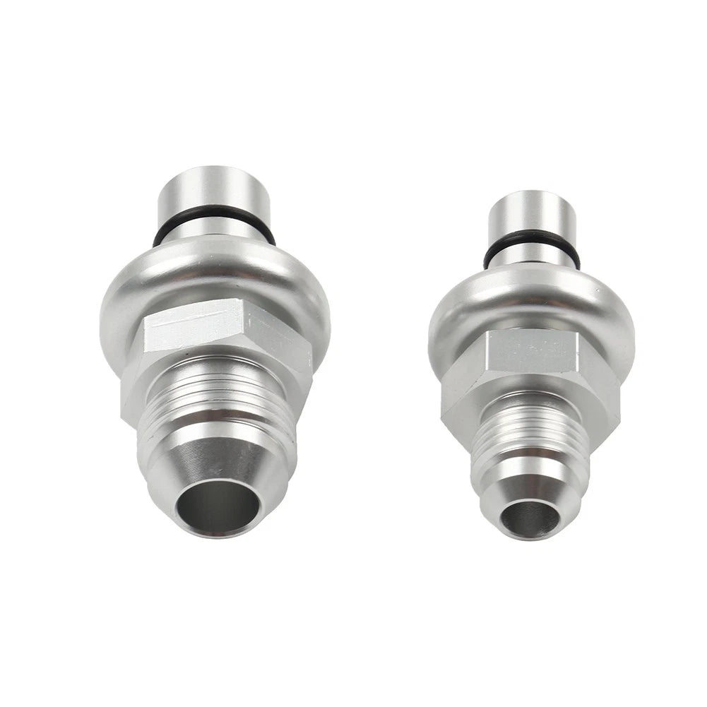6AN 8AN Silver Straight Fuel Rail Fitting Adapter Kit for Ford Mustang (1986–1998)