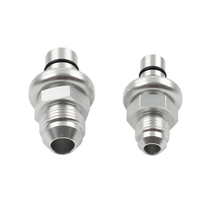 6AN 8AN Silver Straight Fuel Rail Fitting Adapter Kit for Ford Mustang (1986–1998)